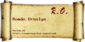 Román Orsolya névjegykártya