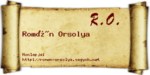 Román Orsolya névjegykártya